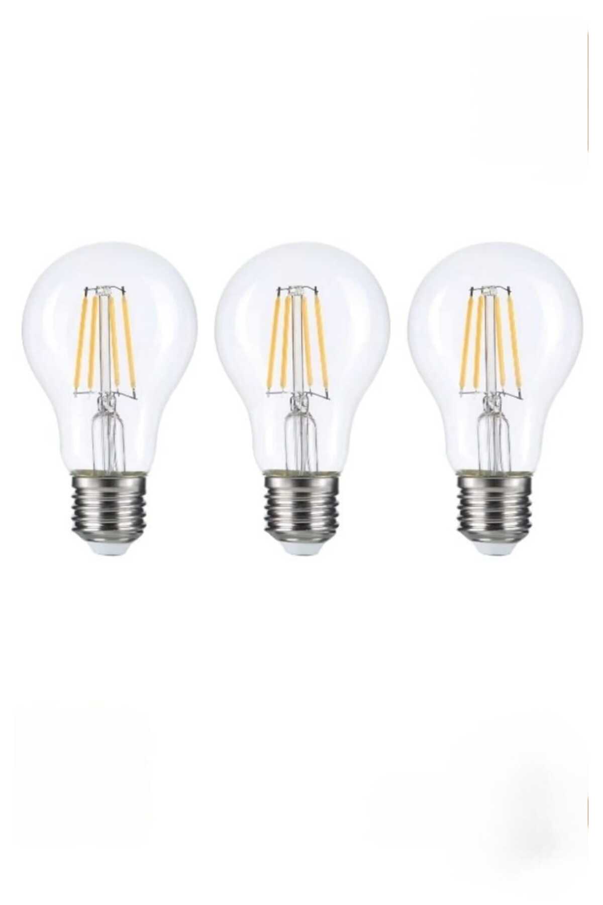 3 Adet A60 Led Rustik Ampul E27 6w 3000K Gün Işığı