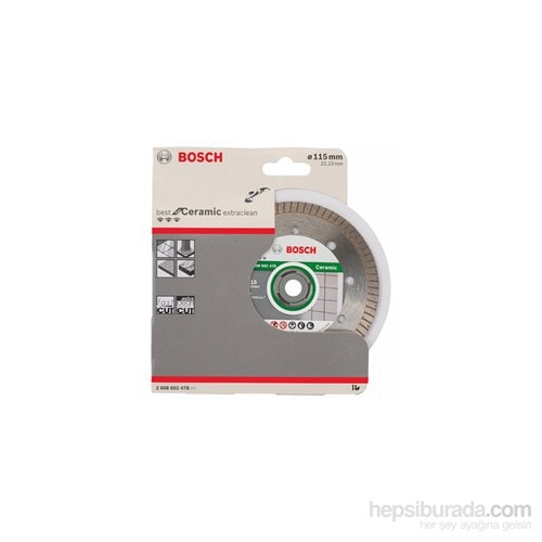BOSCH - Best Serisi Seramik İçin Temiz Kesim Turbo Segman Elmas Kesme Diski - 115 X 22,23 X 1,4 X 7 Mm