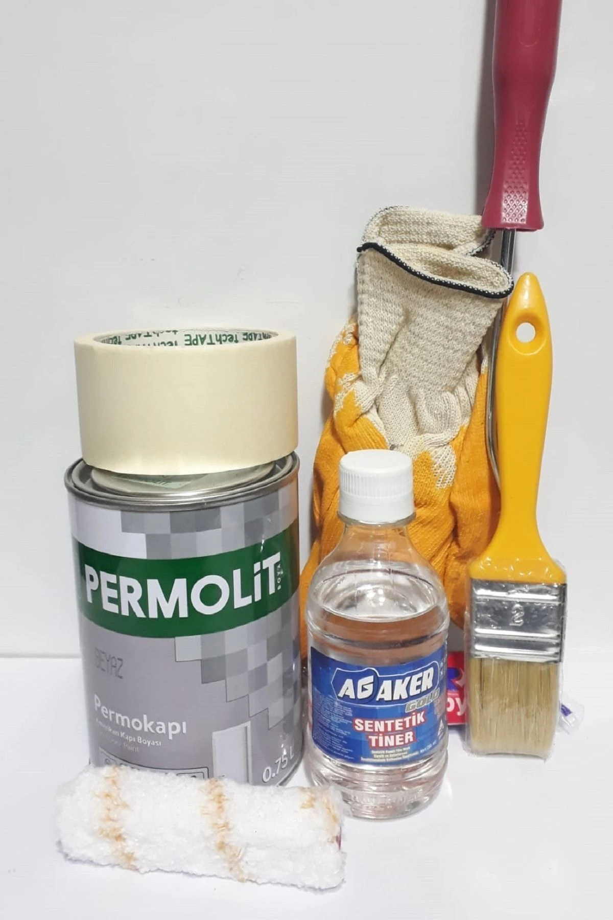 Amerikan Kapı Boyası 1 Kg 7 Parça Boyama Seti Beyaz