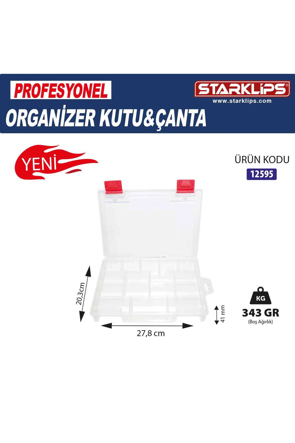 Plastik Bölmeli Çanta Organizer 16 Bölme