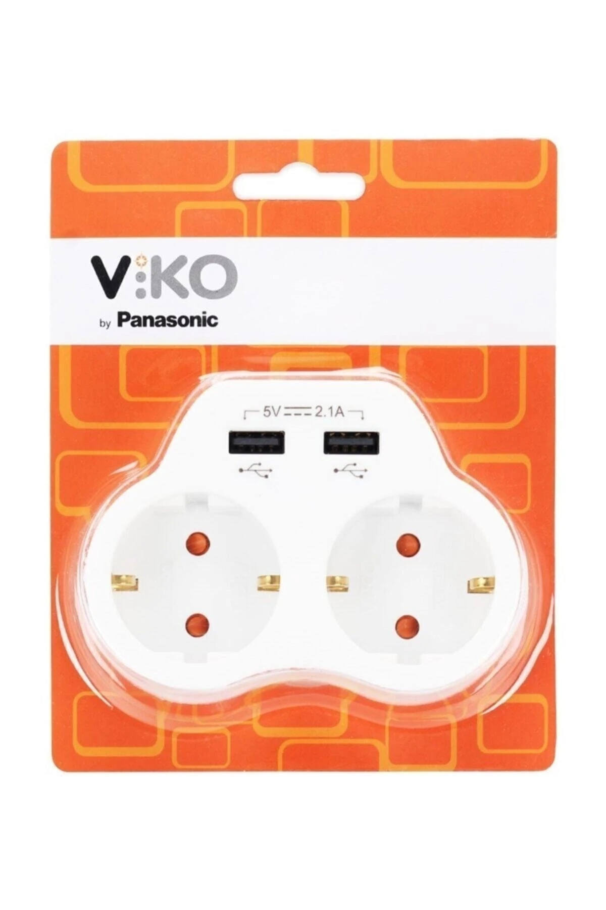 Beyaz 2'li Topraklı Ve 2,1 Amper 2 Usb Çıkışlı Fiş Priz Hızlı Şarj Cihazı