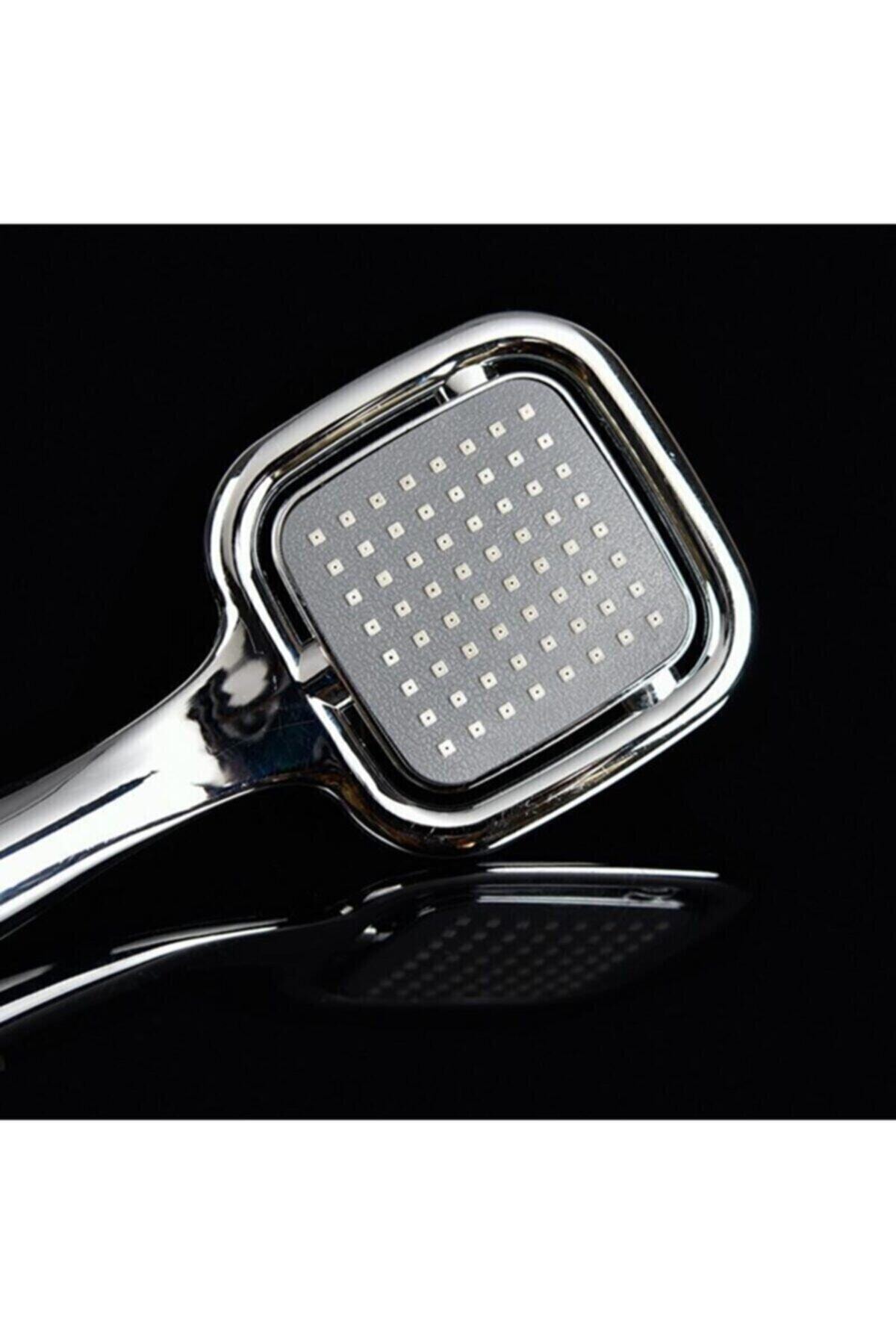 Siyah Kare Banyo Duş Seti Hortum Mafsal Ve Başlık Set