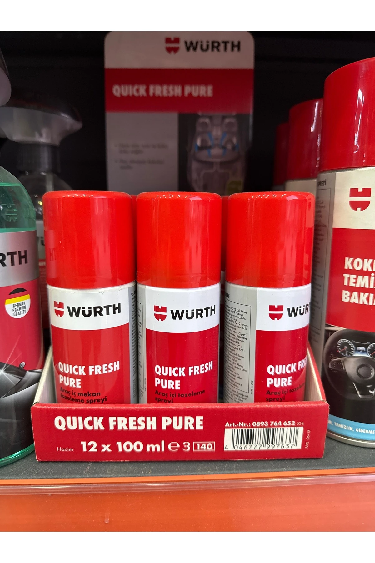 Quick Fresh Pure 100 ml Klima Koku Bombası Araç Içi Tazeleme Spreyi Kötü Koku Giderici