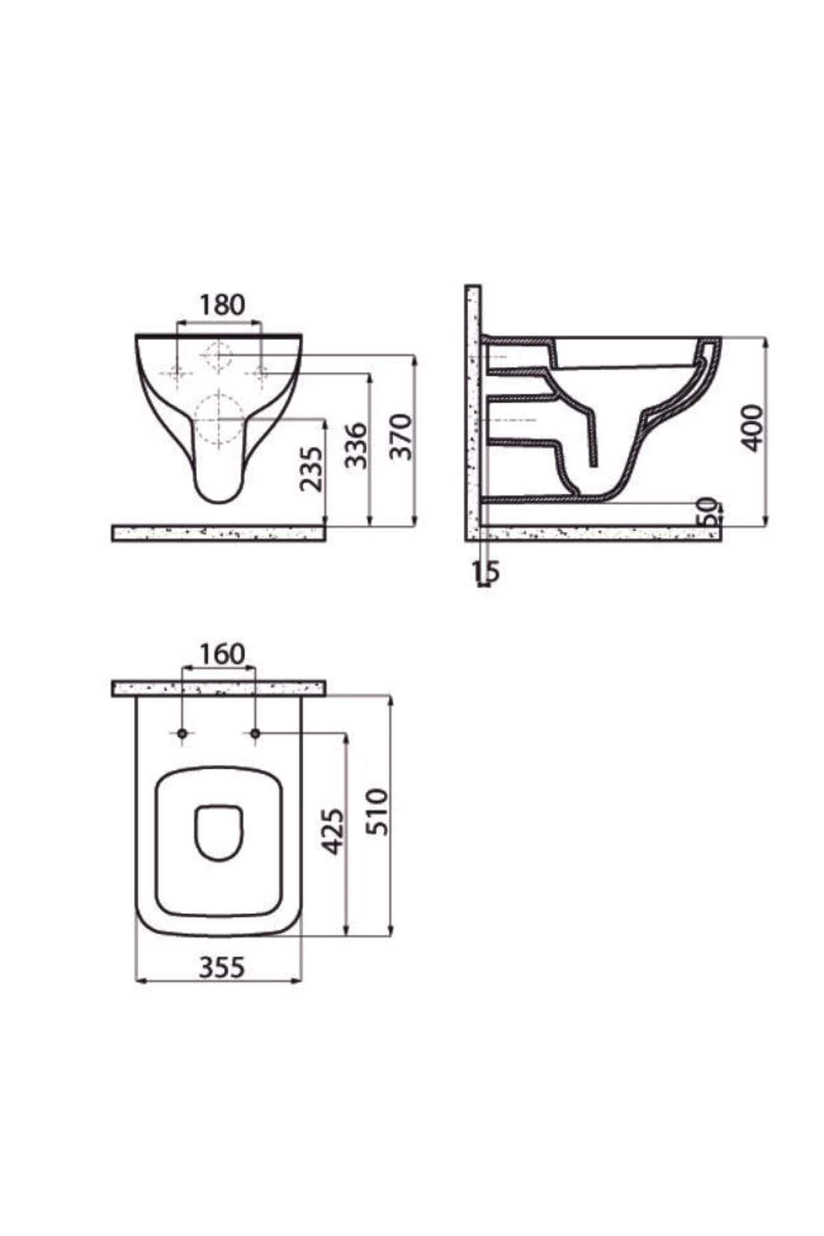 Bene Asma Klozet (BN320.00) + Bene Yavaş Kapanan Kapak 2'li Set