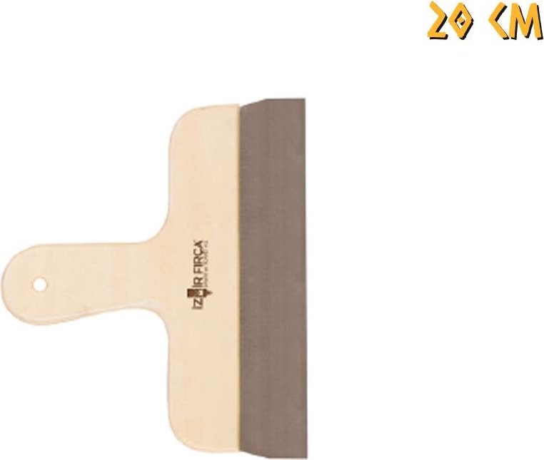Ahşap Eğri Saplı Çelik Spatula - 20 Cm.