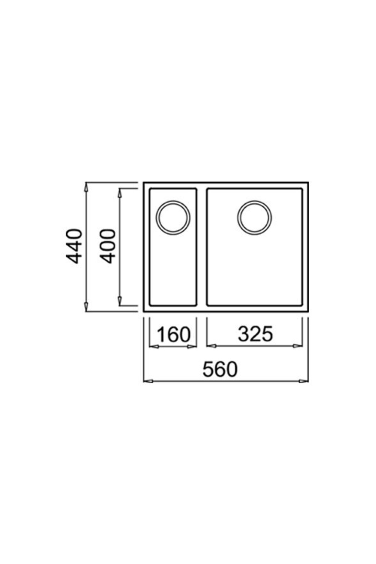 Square 560 Tg Granit Eviye Stone Grey