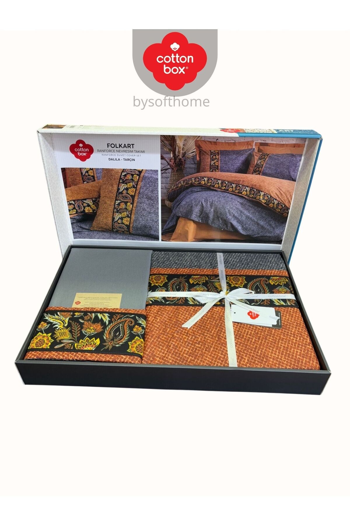 FOLKART DALILA TARÇIN Ranforce Çift Kişilik Nevresim Takımı %100 Pamuk