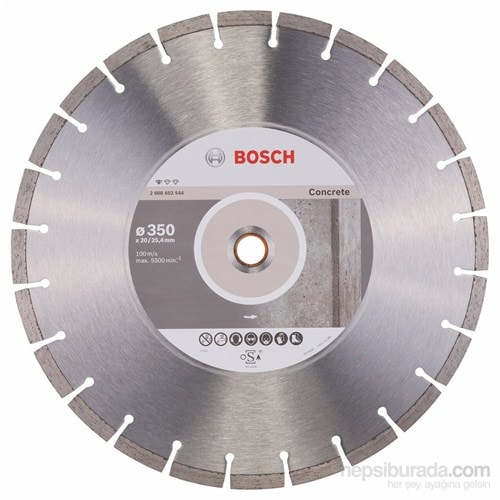 BOSCH - Standard Seri Beton İçin Elmas Kesme Diski - 350 X 20,00+25,40 X 2,8 X 10 Mm