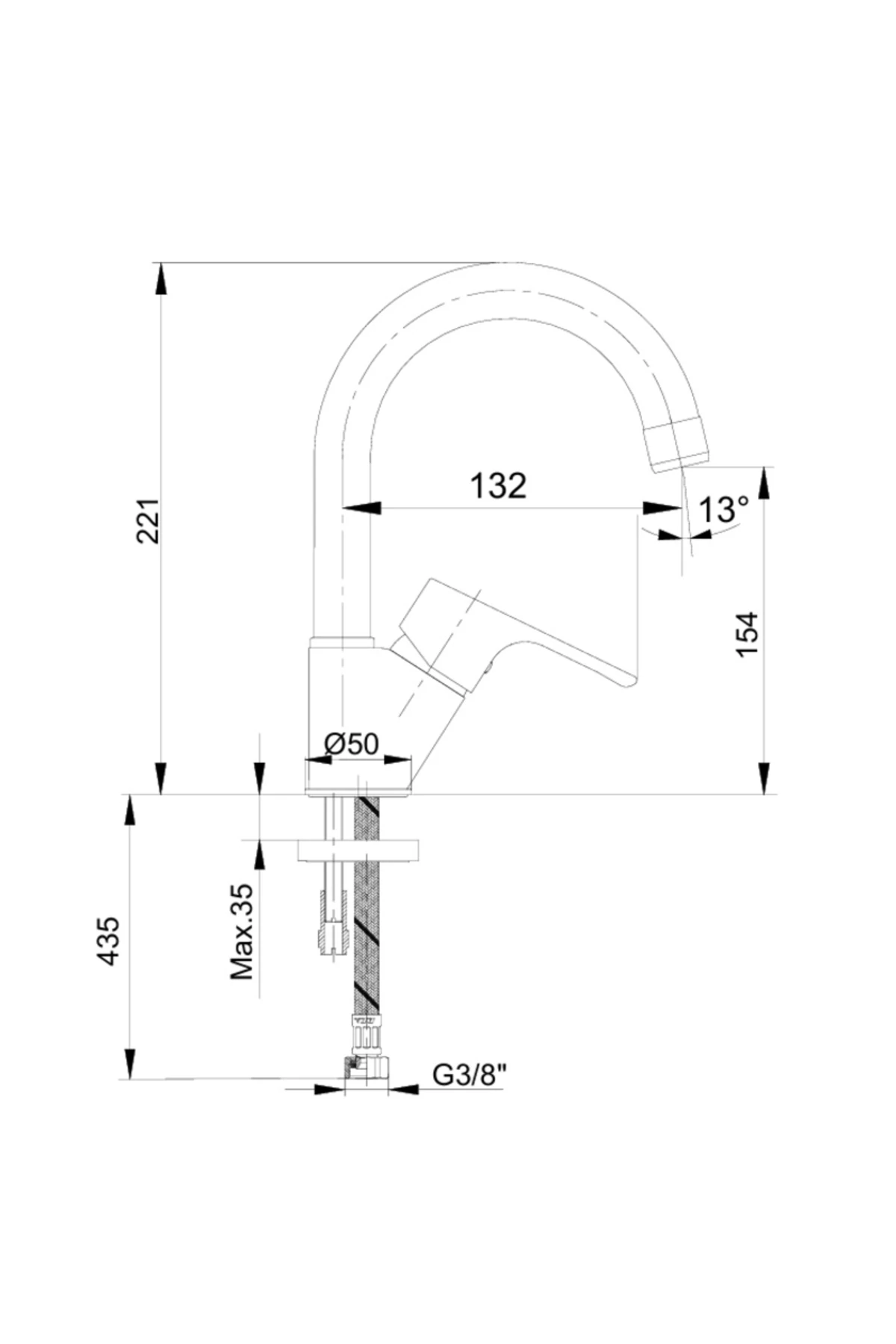 Niobe Kuğu Borulu Lavabo Bataryası 102188054 E.C.A.