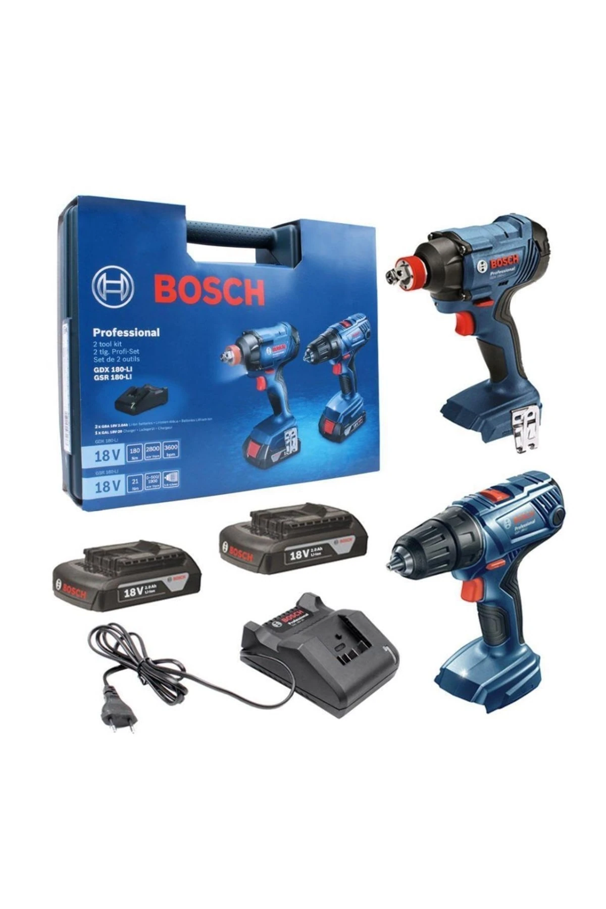 Gsr 180-lı + Gdx 180-lı(2x1.5ah) - Şarjlı Matkap