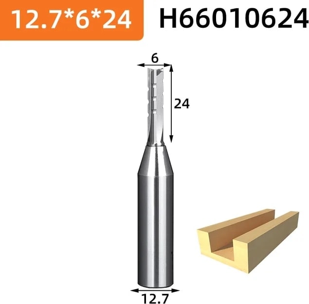 H66010624 Huhao Tct Düz Freze Kesici 3 Flüt 1/2 Shank Mdf Kontrplak Sunta Ahşap Oyma Kırpma Planya Yönlendirici Bit End Mill (Yurt Dışından)