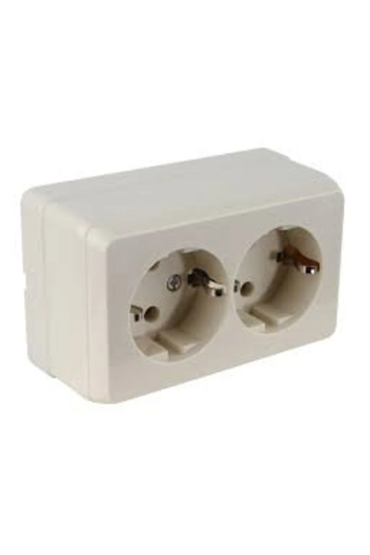 Bron Sıva Üstü, İkili, Topraklı Priz, Beyaz Renk