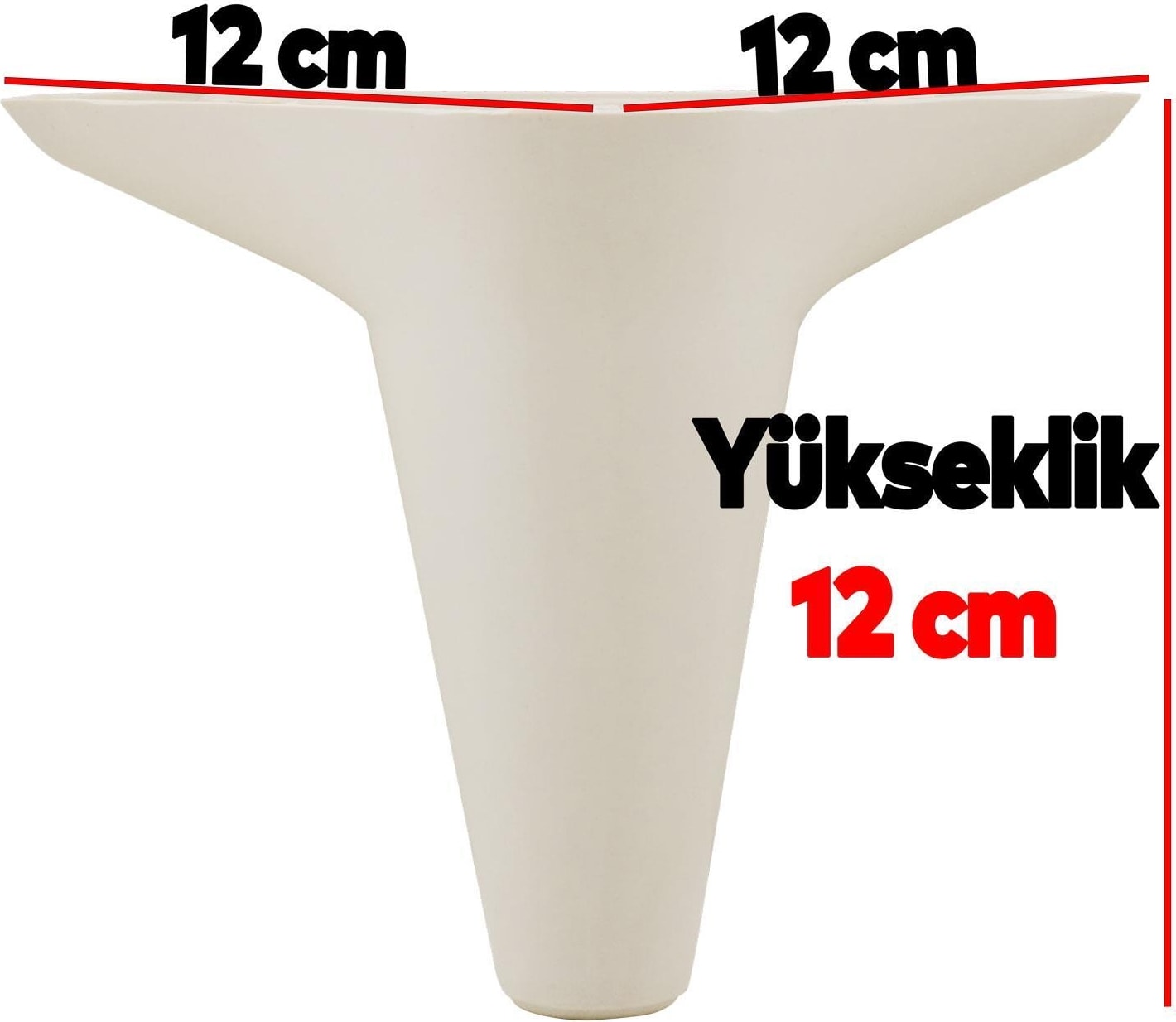 Aspen Lüks Mobilya Kanepe Koltuk Tv Ünitesi Baza Ayağı Ayakları 12 Cm Krem Ayak (4 Adet)