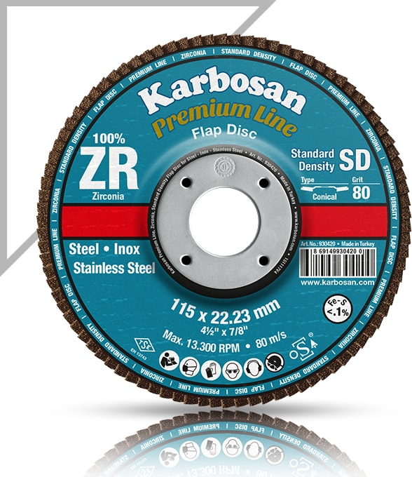KARBOSAN Paslanmaz Flap Zımpara - 180.40 Zr - 10 Adet