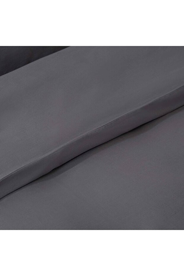 Alana Nevresim Seti King Size 230x220 Cm Koyu Gri