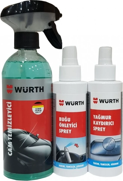 Cam Temizleme + Buğu Önleyici + Yağmur Kaydırıcı