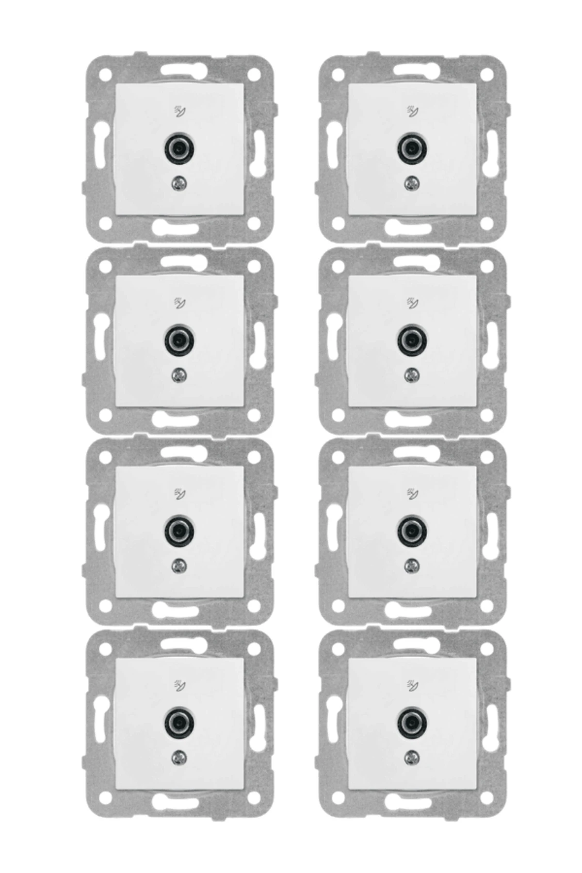 Viko Karre Uydu Prizi F Konnektörlü Geçişli 10dB Beyaz (Çerçeve Dahil) 90967038 (8 Adet)