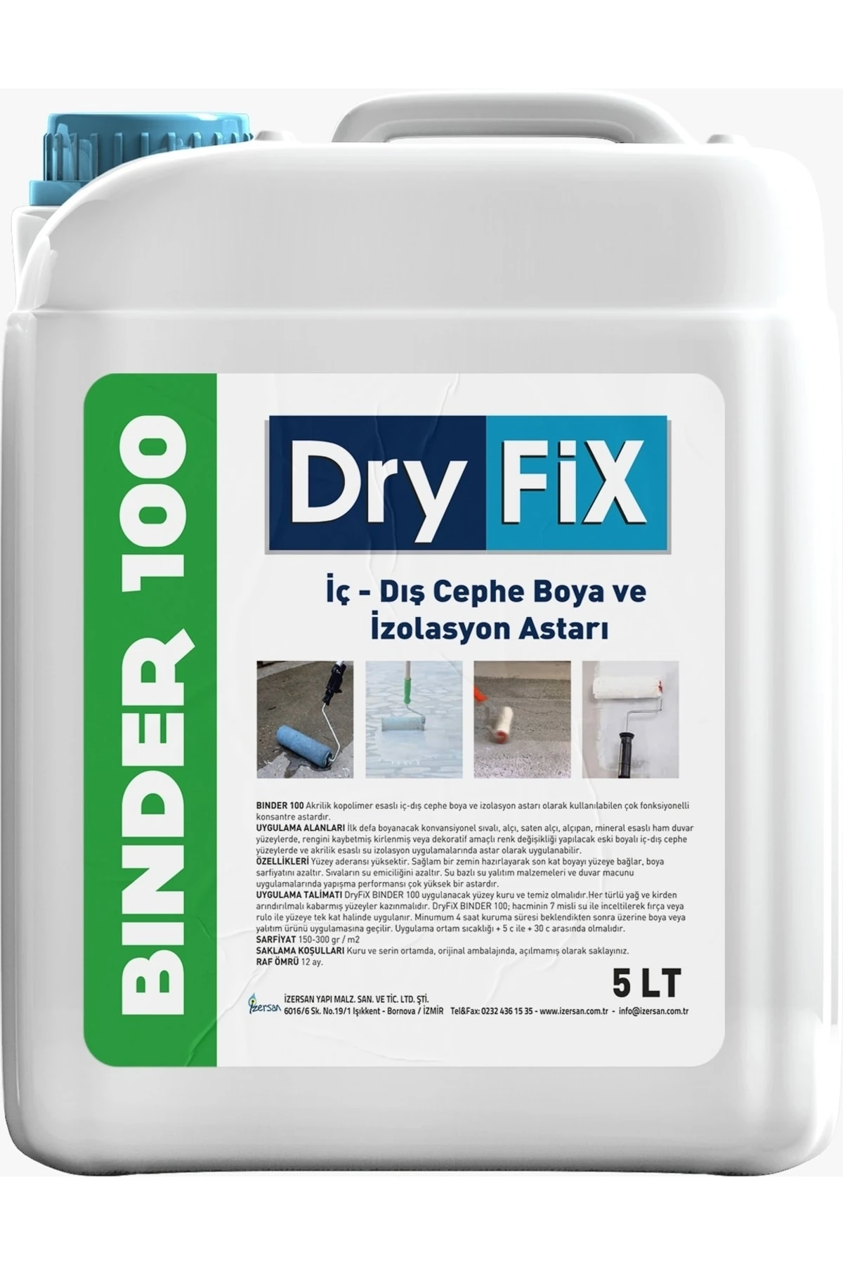 Binder 100 Boya Ve Izolasyon Astarı 5 Lt 1/7 Konsantre