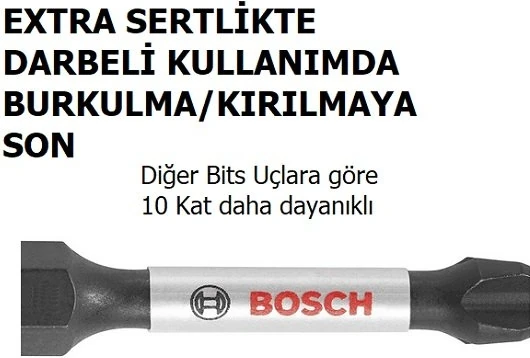 bosch Impact Control Ph2 - PZ2X65 Çift Taraflı Yıldız Bits Uç (Torklu Vidalamalar Için)