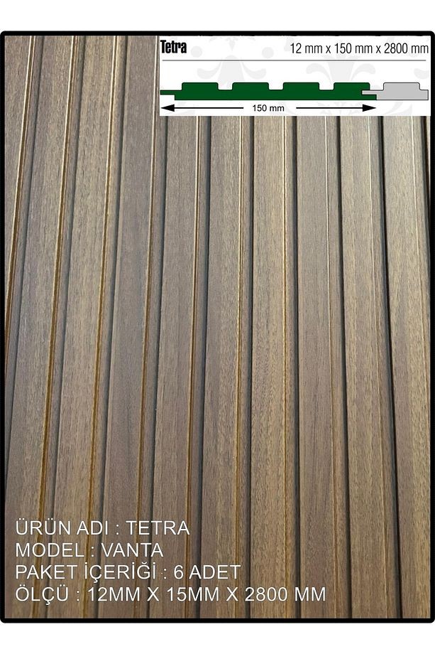 Mdf Duvar Paneli ve Duvar Lambrisi ve Vestiyer Tv Ünistesi Paneli 15X280 MONTE 6'LI