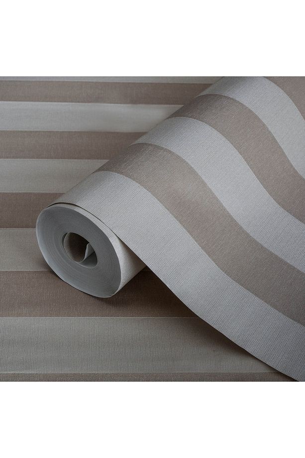 Alfa Duvar Kağıdı Çizgi Desenli Non-woven Kağıt Taban Vinil Kaplı(3704-5)
