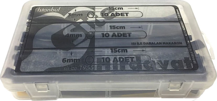 Woer Isı İle Daralan Makaron Seti 30'lu 15 cm 3 4 5 mm