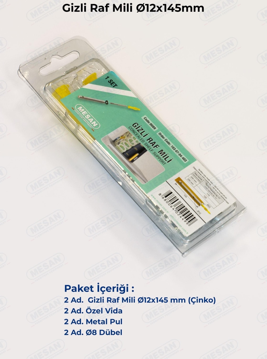 Gizli Raf Taşıyıcı 12X145MM Ahşap (0029)