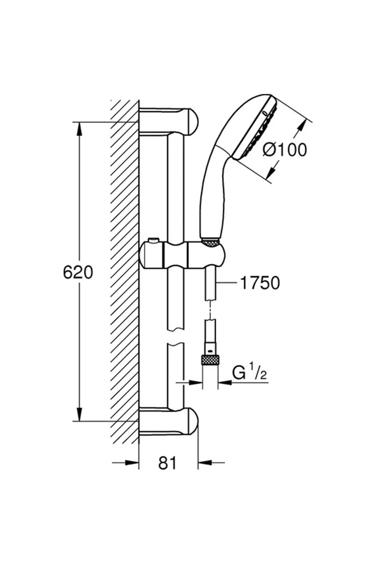 Duş Seti New Tempesta 100 Sürgülü 3 Akış 27644001 Uky08