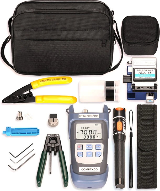 Fiber Cleaver'lı Ftth Fiber Optik Alet Kiti -70-+10DBM Optik Güç Ölçer Görsel Arıza Bulucu 10MW (Yurt Dışından)
