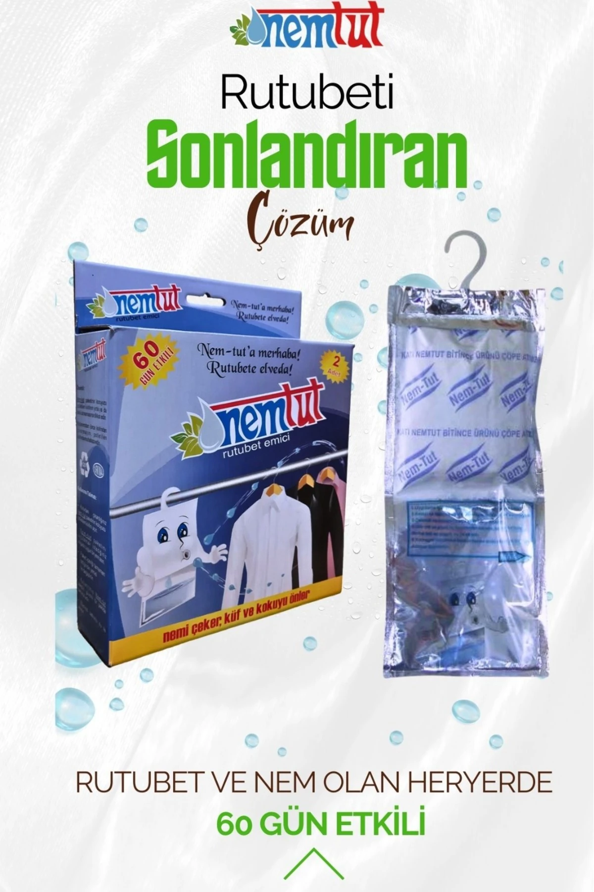 Nem Tutucu Alıcı Rutubet Giderici Önleyici Korozyon Önleyici Koku Giderici 1 Kg 1 Kutu 2 Paket