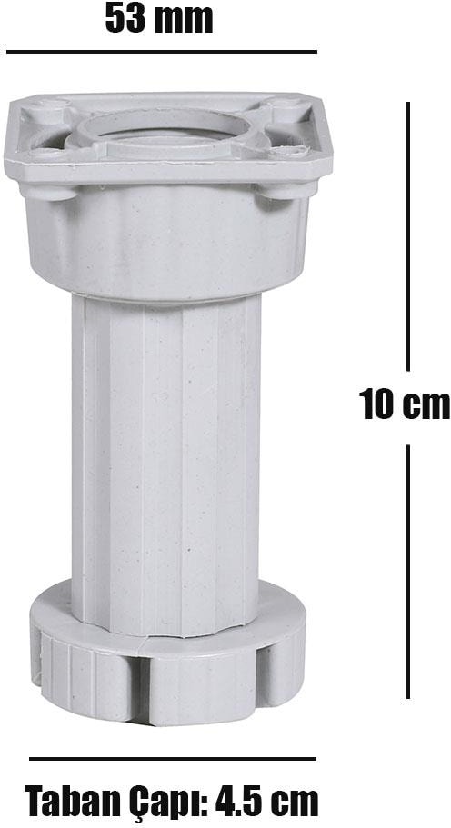 Mobilya Masa Puf Sehpa Tv Ünitesi Ayağı Ayarlanabilir 10 cm Gri Ayak