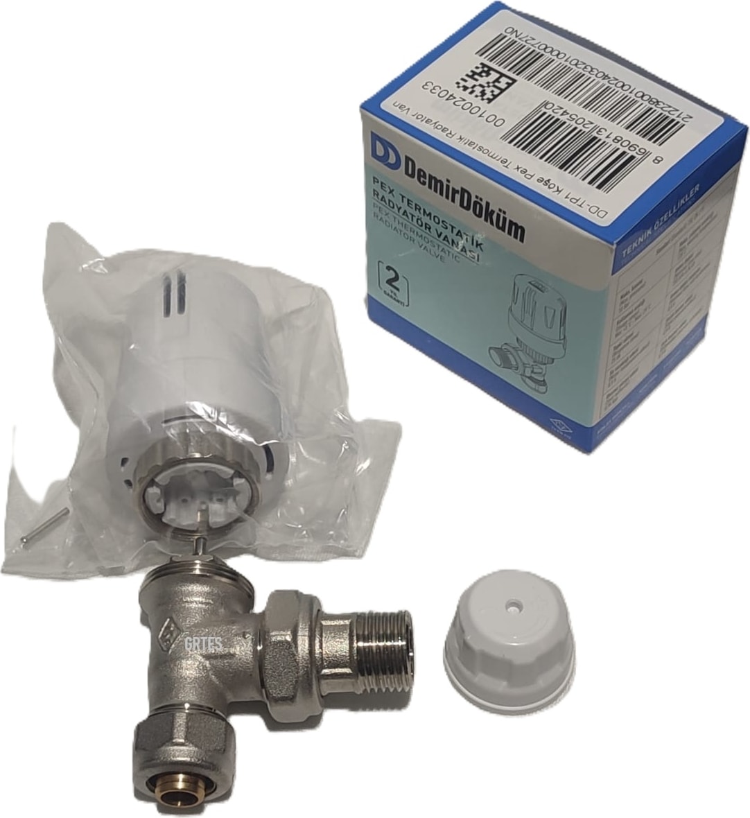 (4'lü Paket) Dd-Tp1 Köşe Pex Termostatik Radyatör Vanası - Thermostatic Radiator Valve