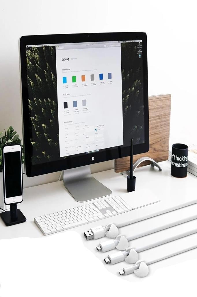 10 Adet Kablo Tutucu Klips Şarj USB Telefon Kablosu Sabitleyici Yapışkanlı Masa Araç Düzenleyici