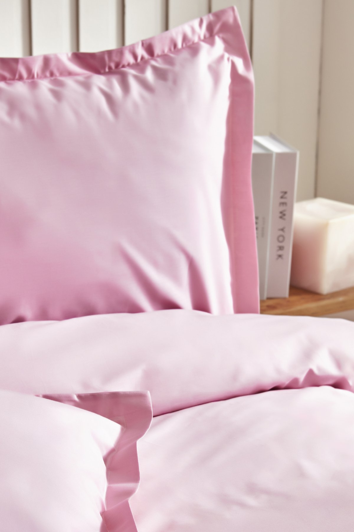 Cool Touch Stripe Çift Kişilik Nevresim Takımı Pembe