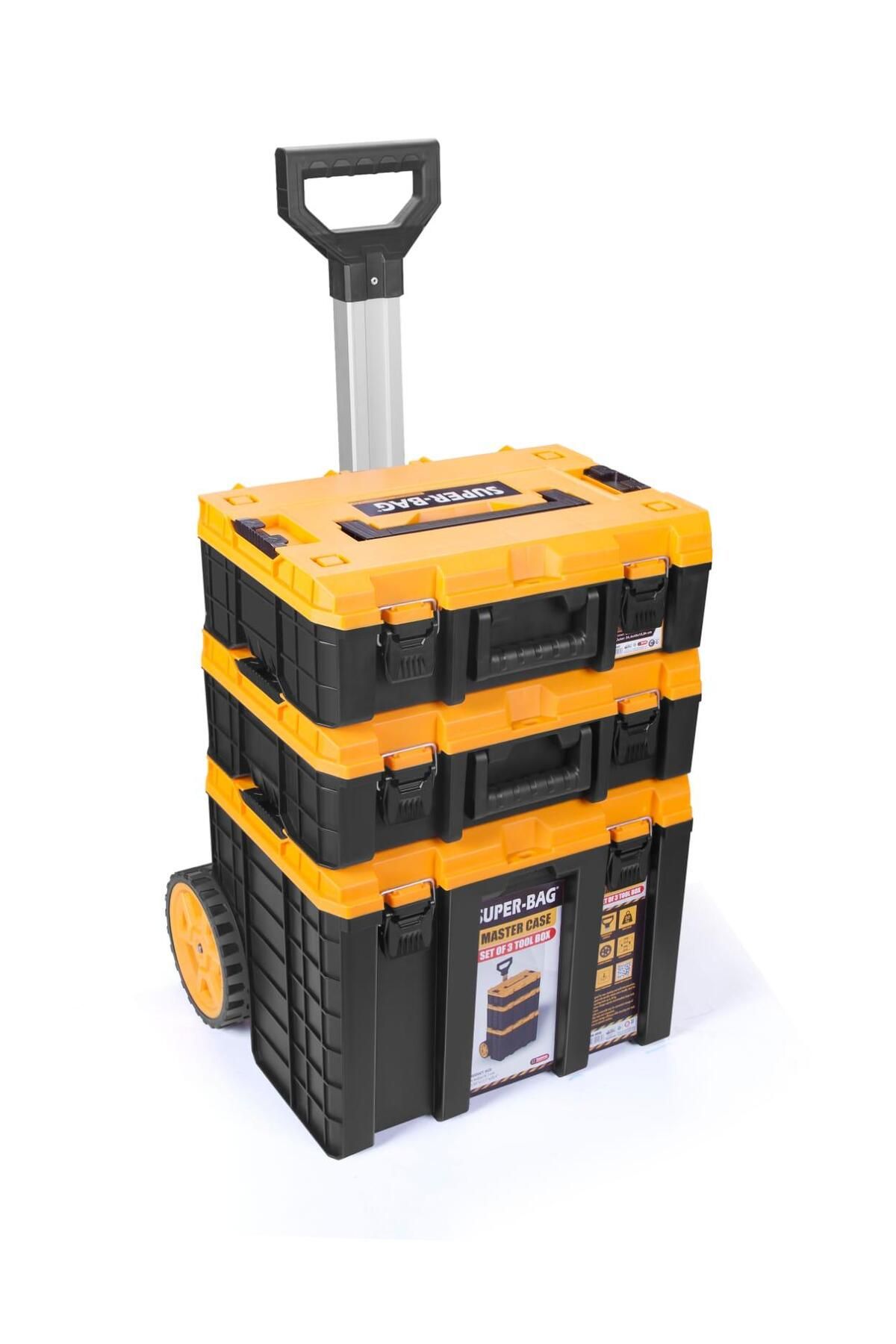 SÜPER BAG Tekreyonda S-S-L Master Case Tekerlekli Modül 3’lü Set