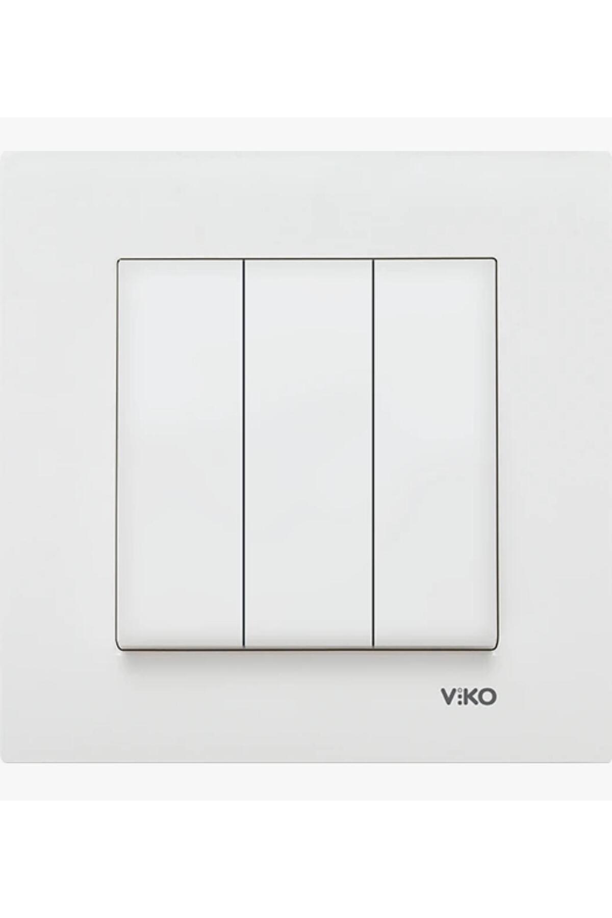 Karre Meridian Beyaz Üçlü Anahtar