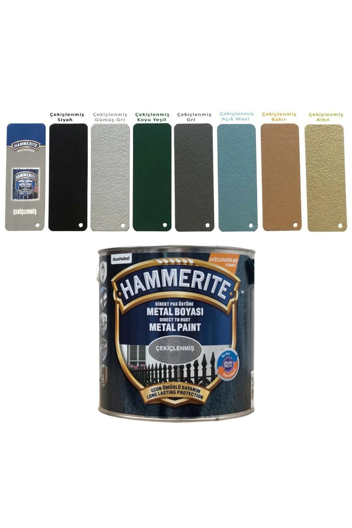 Hammerite Astarsız Boyasız Paslı Yüzey Metal Boyası Çekiçlenmiş Siyah 0,75 L