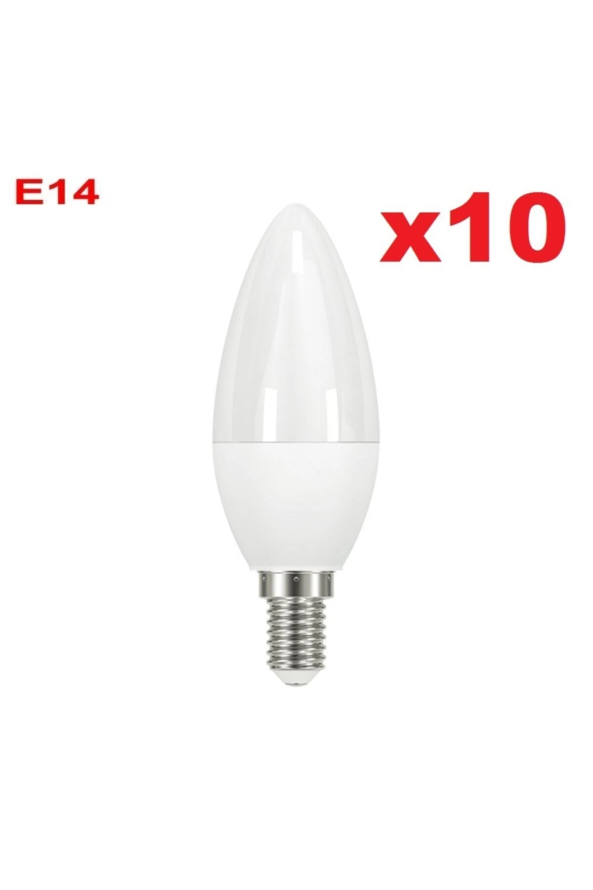 10 Adet Ledli Düz Buji Ampul 7 Watt Beyaz Renk