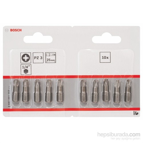 BOSCH - 10'Lu Paket - Ekstra Sert Seri Vidalama Ucu - Pz 3, 25 Mm