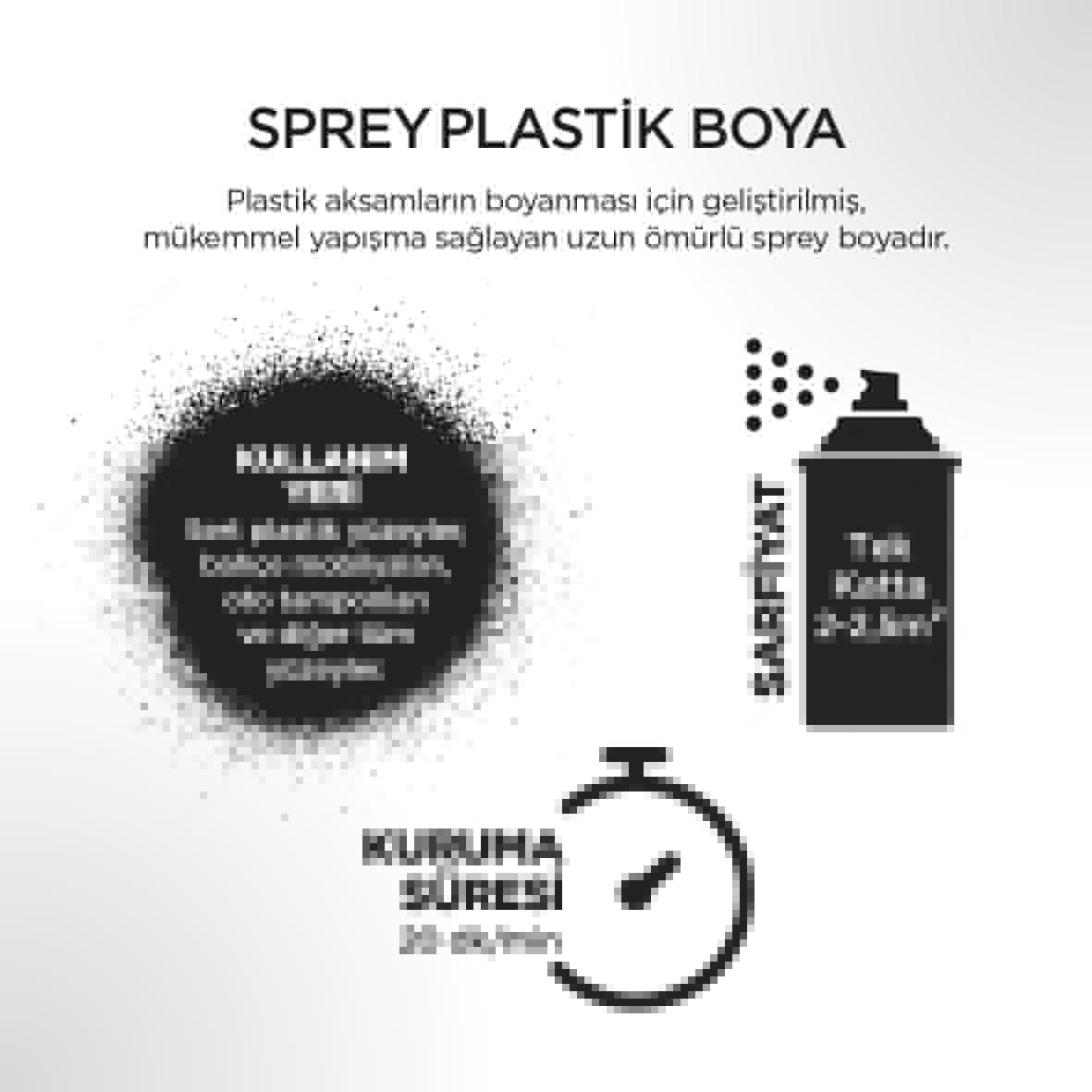 Plastik Yüzey Mat Beyaz Sprey Boya 400 ml