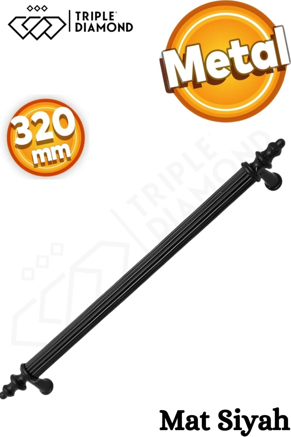 320 mm Metal Mat Siyah Çekmece Kulpları Mutfak Dolap Mobilya Kulpu 1 Adet ( 32 cm ) = 320 mm
