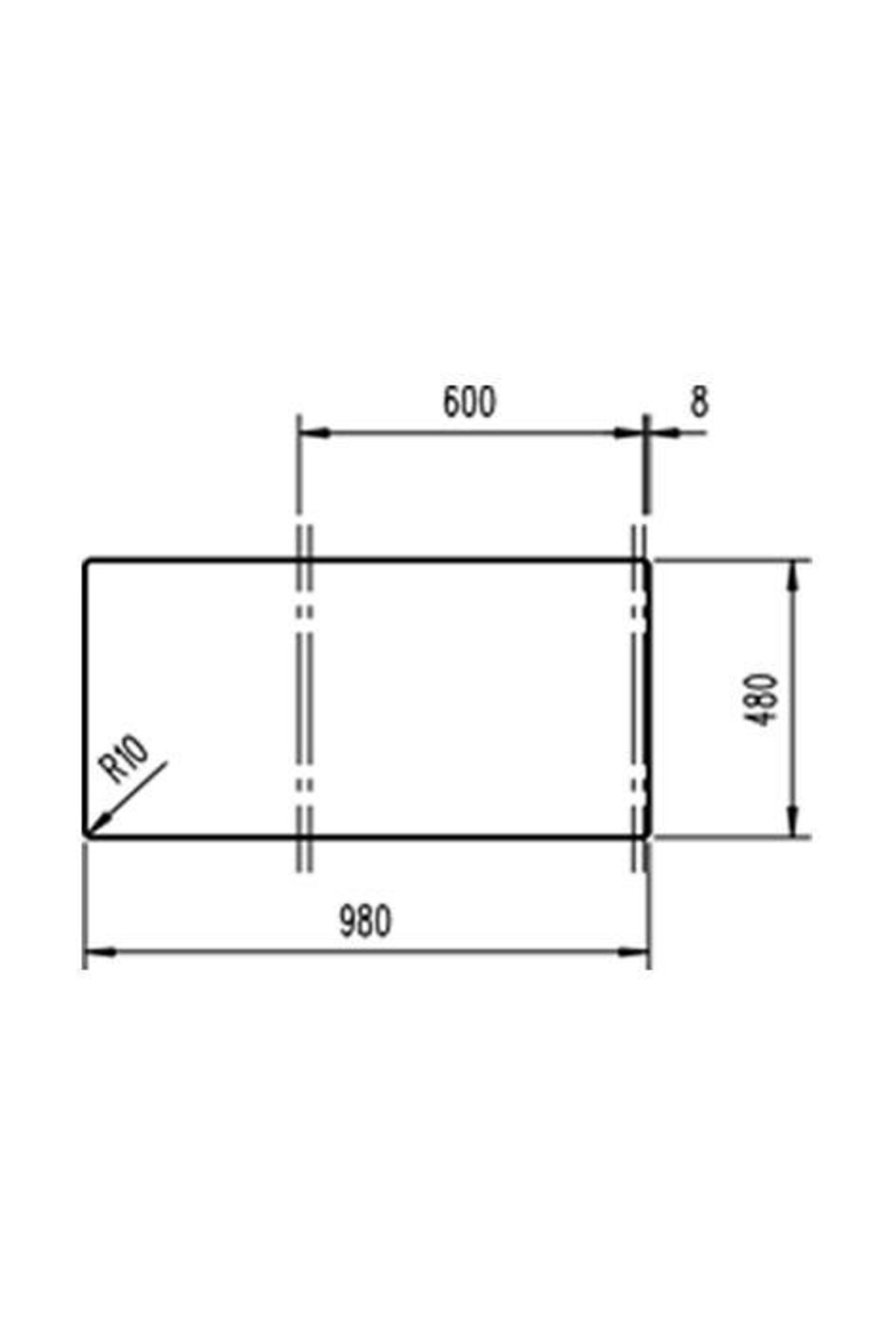 Stone 60 L-tg Beyaz Granit Evye - 100x51 Ölçü