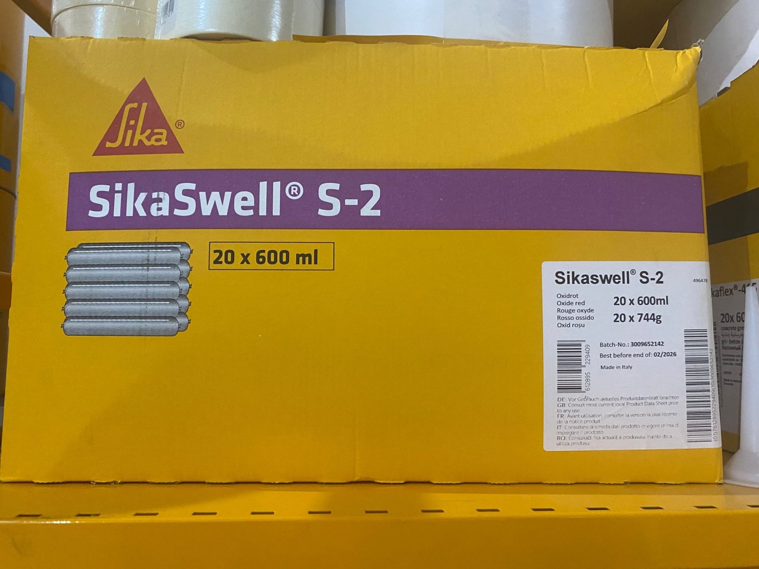 swell S-2 Kırmızı Hidrofilik Şişebilen Derz Dolgu Mastiği 600ML Sosis
