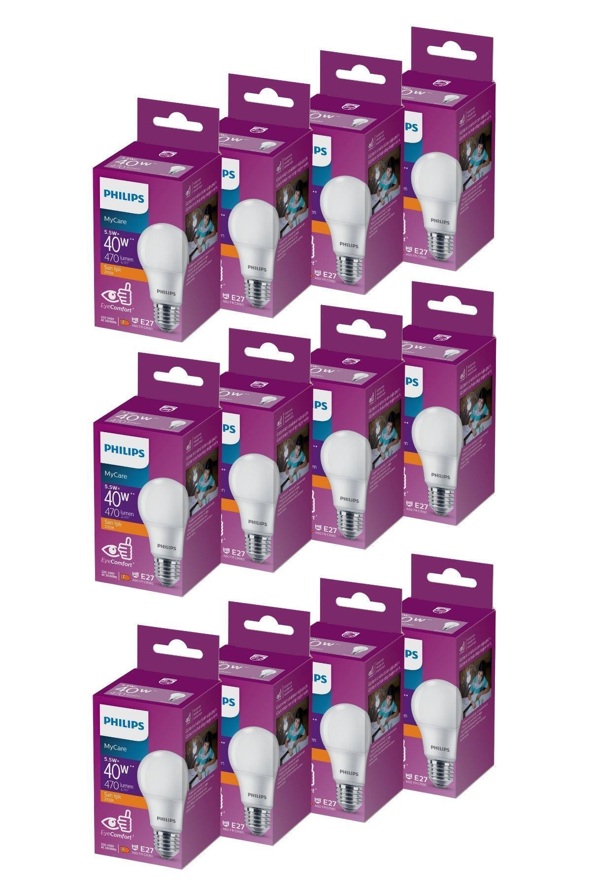 Led 5-40w Ampul 2700k Sarı Işık 12li
