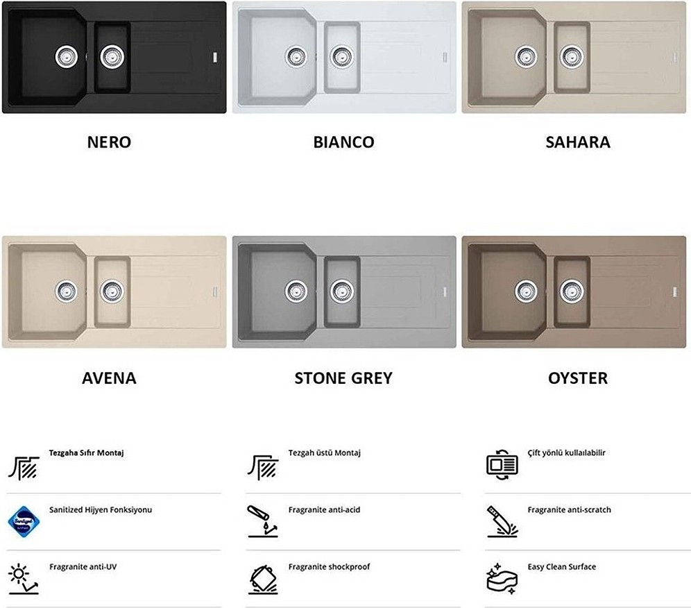Urban Ubg 651-100 Granit Nero Evye, Active Plus Doccia Nero Armatür