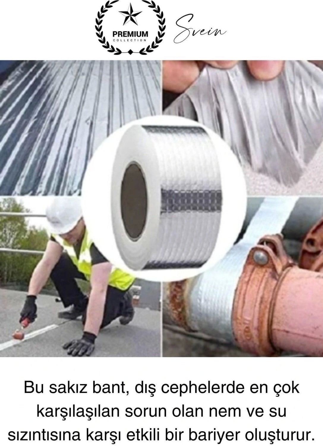 OZKUVVET Ekstra Güçlü 2 mt Dış Cephe Su Geçirmez Sakız Bant Yalıtım Çamur Bandı Sızdırmaz 2 Adet