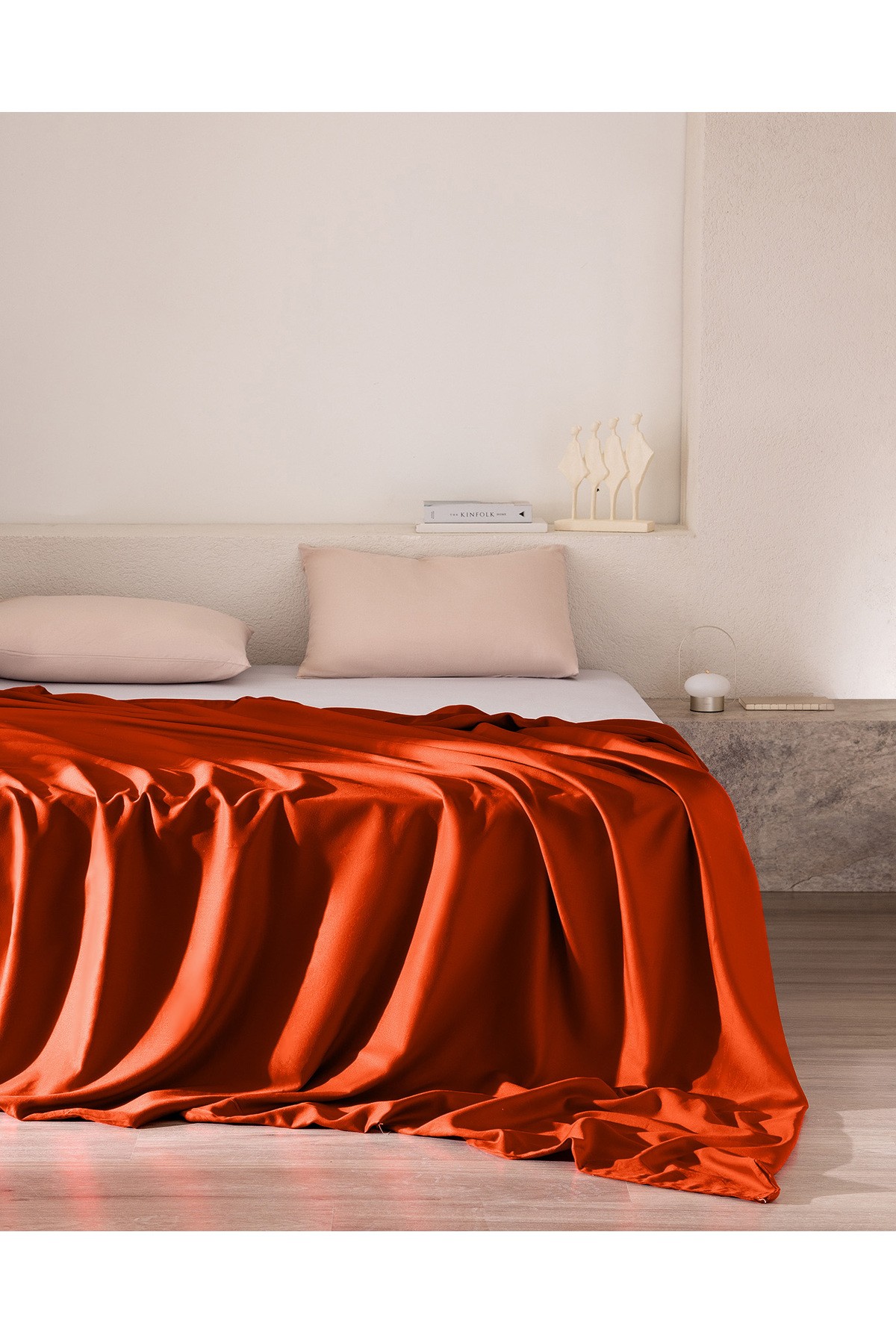Ciel King Size %100 Pamuk Saten Nevresim - Turuncu
