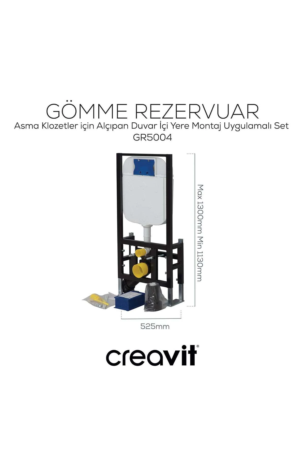 Gömme Rezervuar 3/6 Asma Klozet Uyumlu Yere Hızlı Montaj