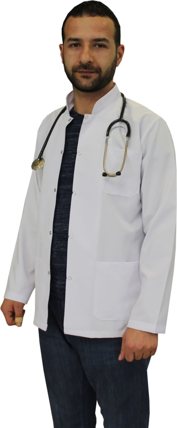 Hakim Yaka Erkek Doktor Önlüğü , Hemşir , Öğretmen , Lab Eczacı Laboratuvar Önlüğü , Beyaz Önlük