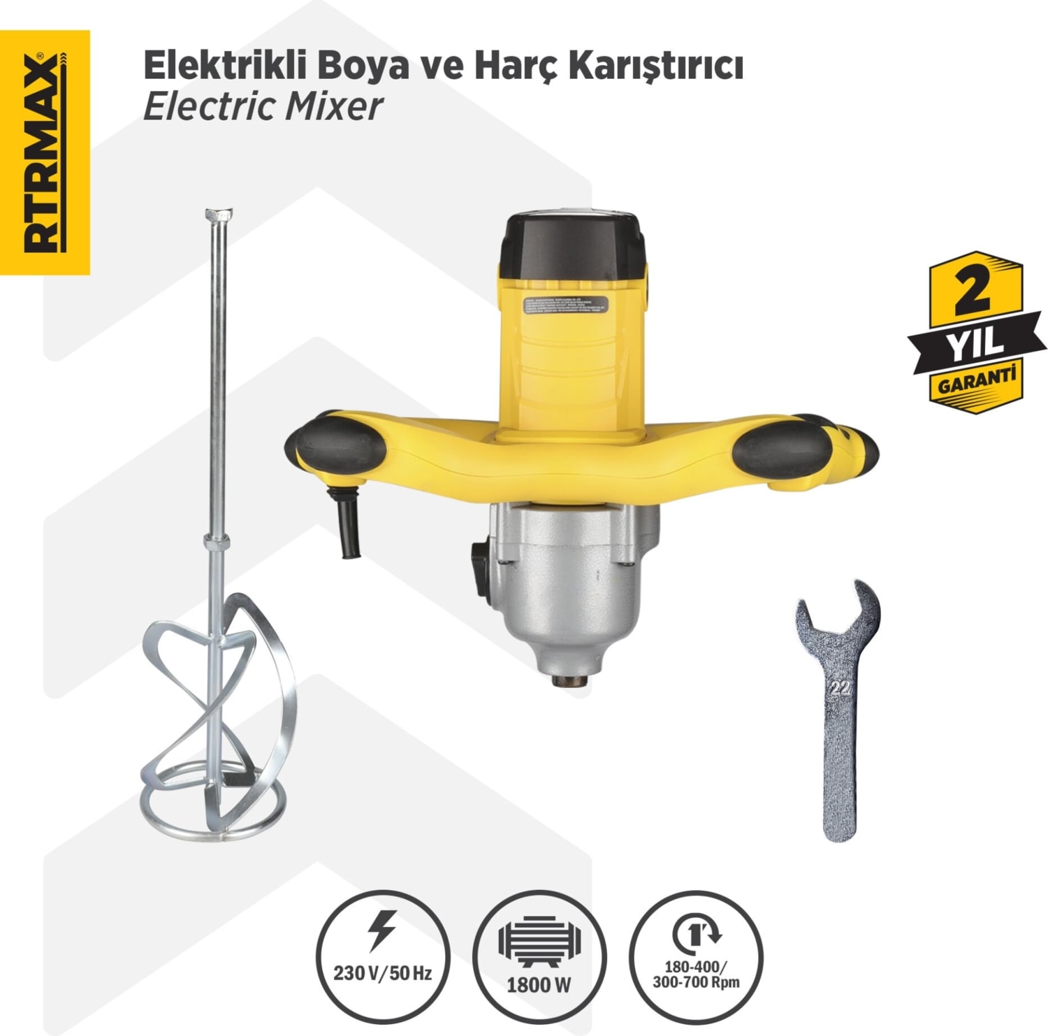 RTM396 Elektrikli Boya ve Harç Karıştırıcı 1800 W 140 mm